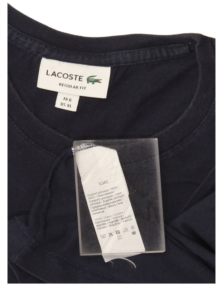 Lacoste Hommes Regular Fit T-Shirt Top Taille 6 XL Bleu Marine Coton