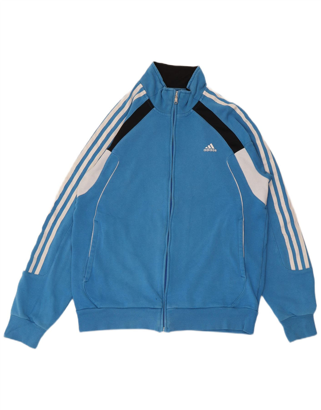 ADIDAS Veste de survêtement pour homme UK 40/42 Bleu moyen Colourblock Coton