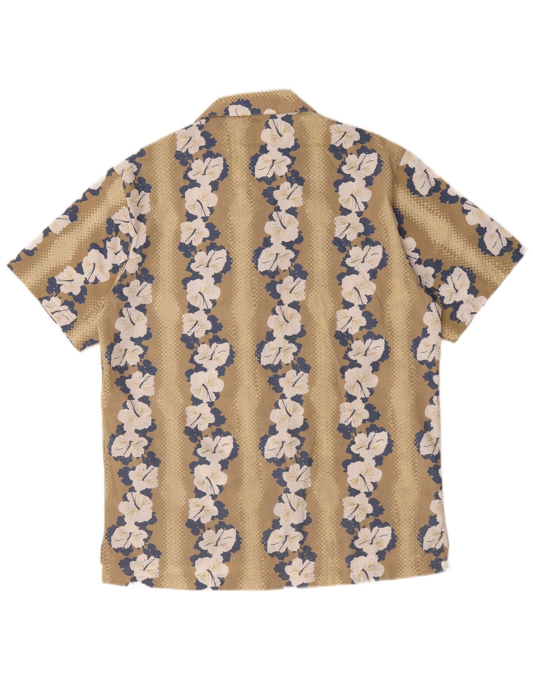 Chemise hawaïenne à manches courtes pour hommes Vintage, Polyester floral Beige moyen