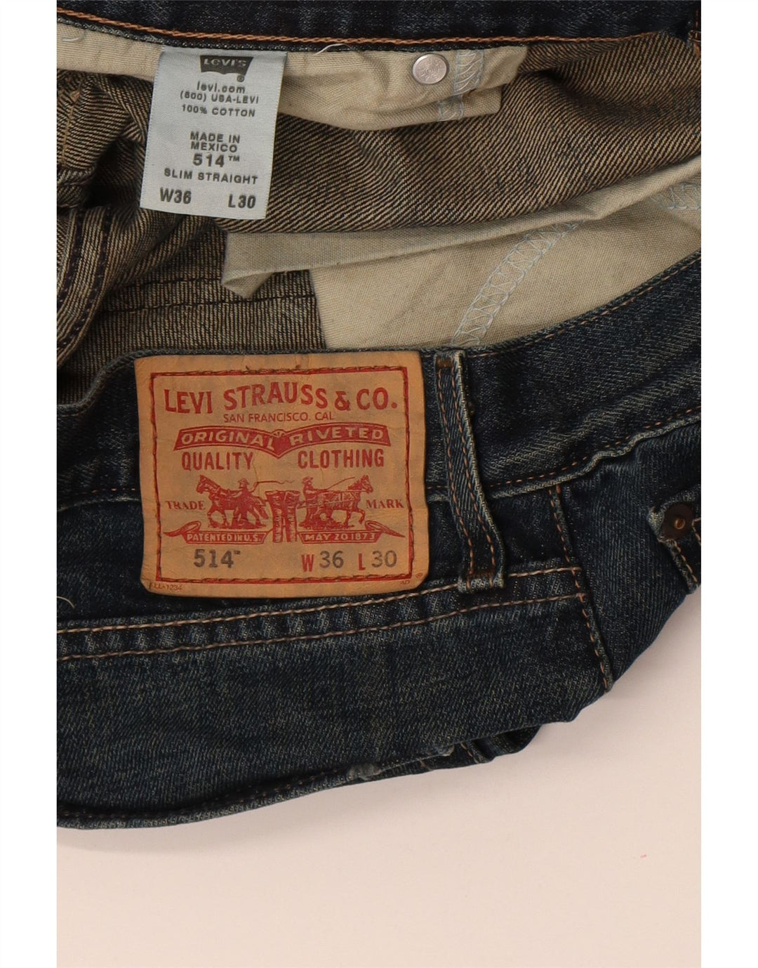 Levi's Jean Slim Droit 514 Homme Bleu W36 L30 Coton