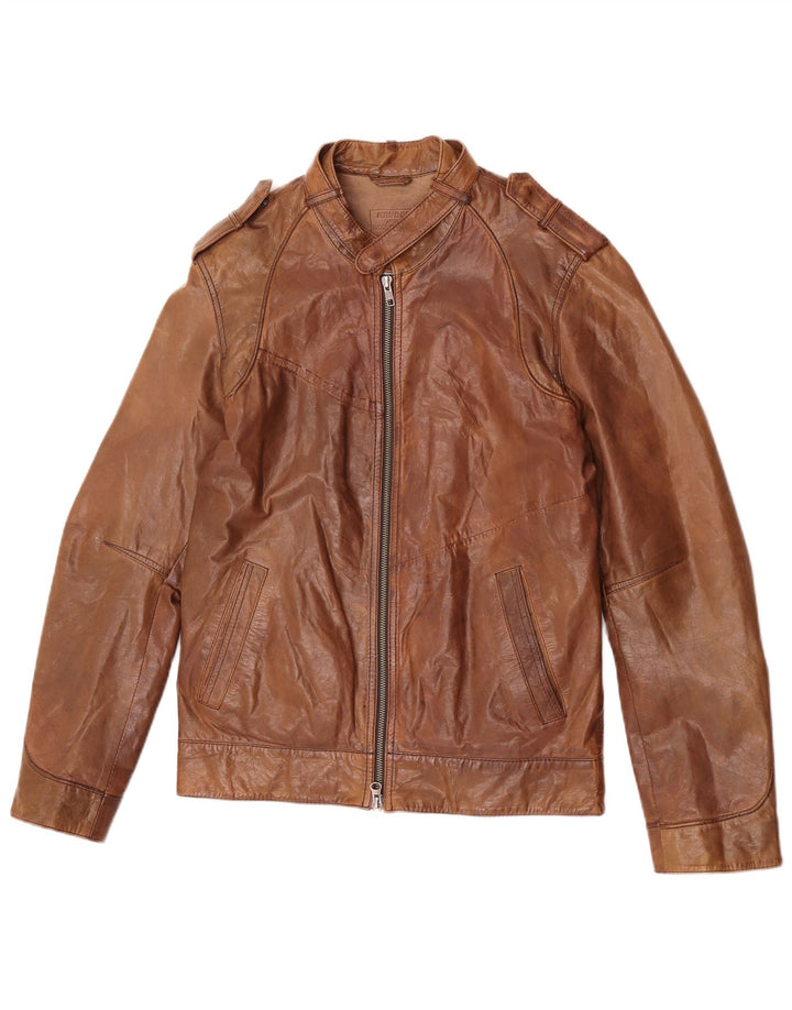 Kruder Veste en cuir pour homme UK 36 Petit cuir marron