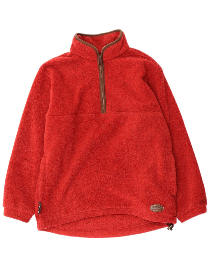 MUSTO Pull Polaire à Col Zippé Homme Petit Rouge Polyester