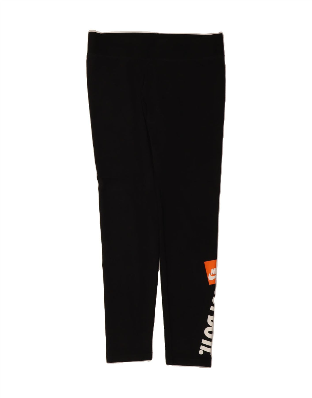 NIKE Womens Graphic Leggings UK 14 Large  Black Cotton Vintage Nike and Second-Hand Nike from Messina Hembry 