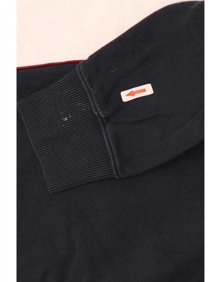 Marks & Spencer Sweat-shirt à col zippé pour homme, grand, bleu marine, color block