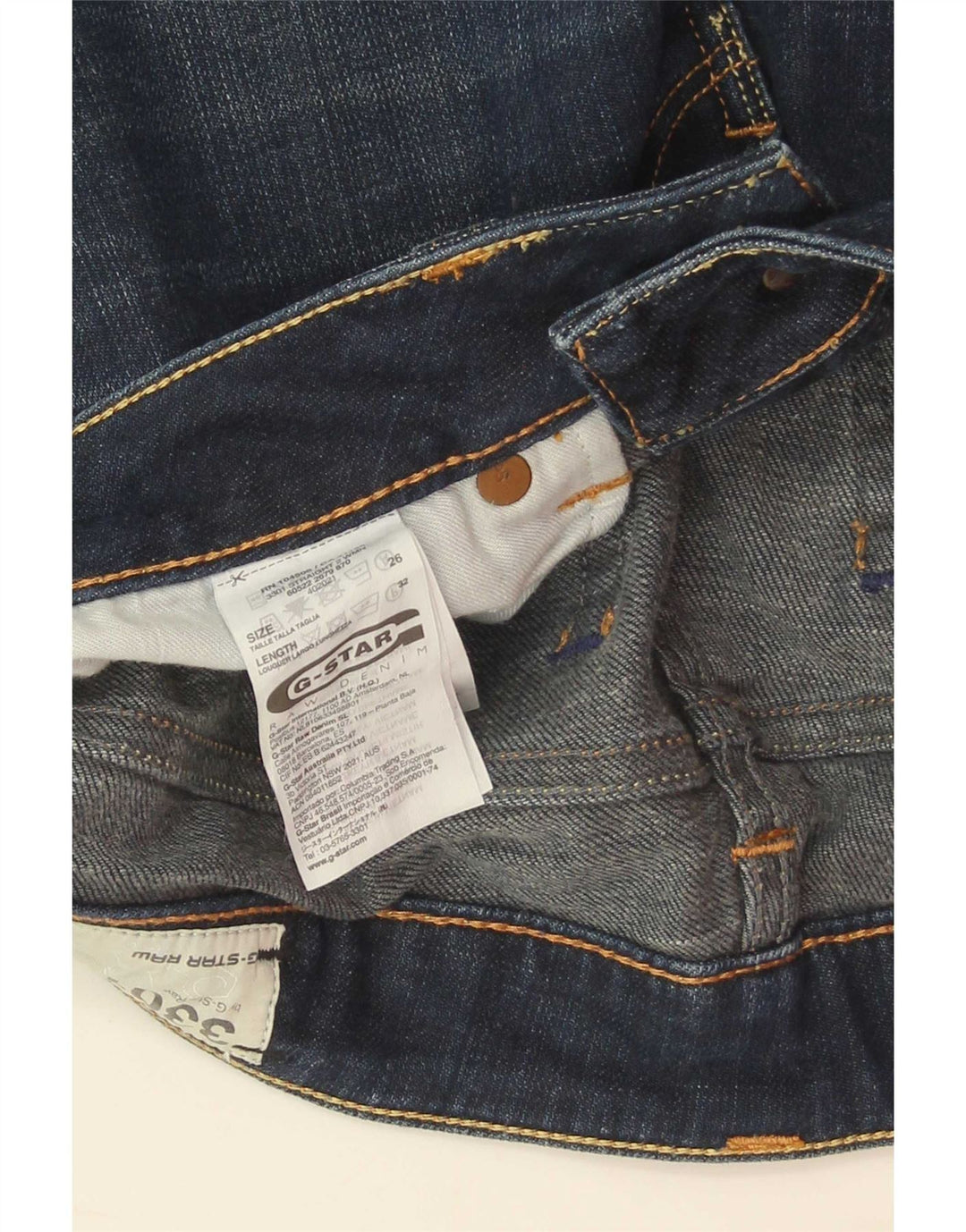 G-Star Femme 3301 Jean Slim W26 L32 Bleu Coton