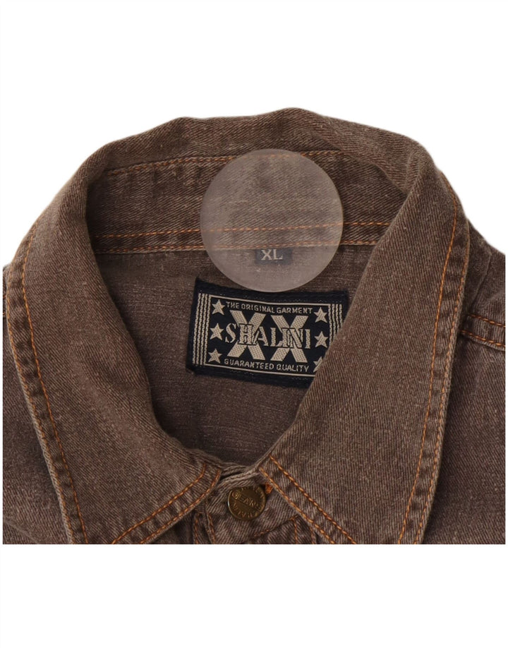 Chemise en jean vintage pour homme XL Marron