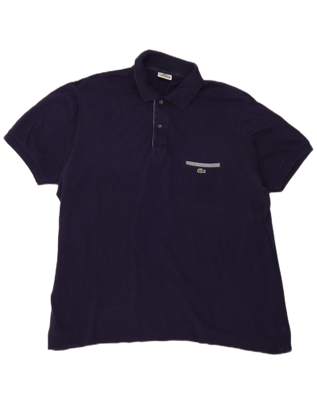 LACOSTE Polo Homme Taille 7 2XL Bleu Marine Coton