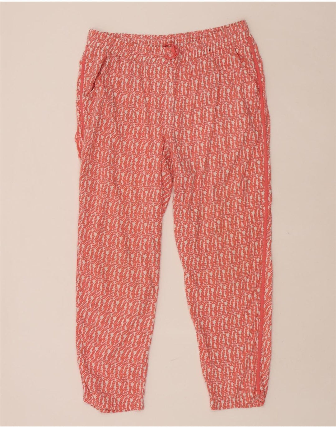 MARKS & SPENCER Womens Tracksuit Trousers UK 14 Large  Pink Geometric Vintage Marks & Spencer and Second-Hand Marks & Spencer from Messina Hembry 