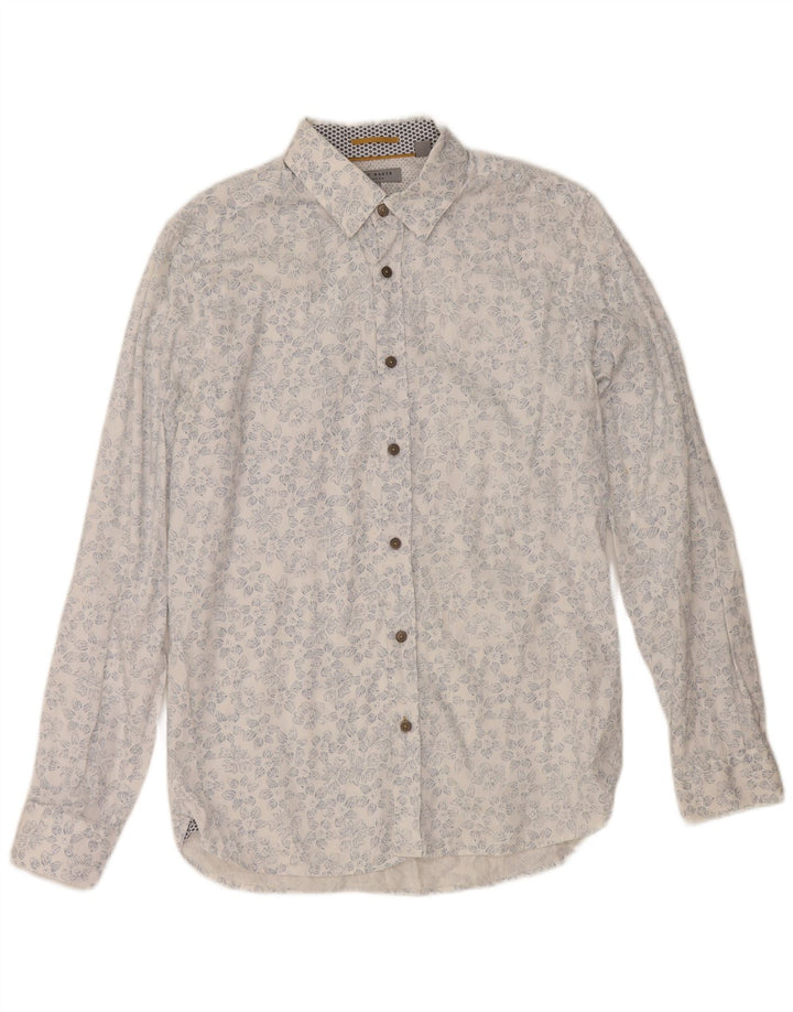 Ted Baker Chemise Homme Taille 3 Coton Floral Blanc Moyen