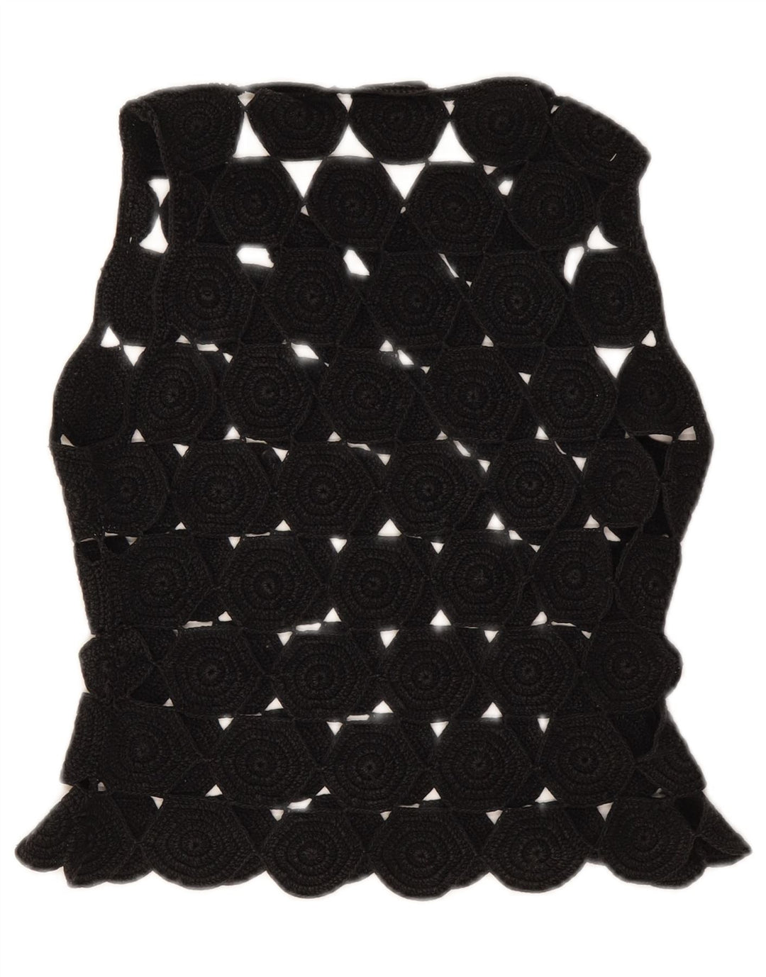 Max & Co. Haut court sans manches en crochet pour femme UK 10 Petit Noir
