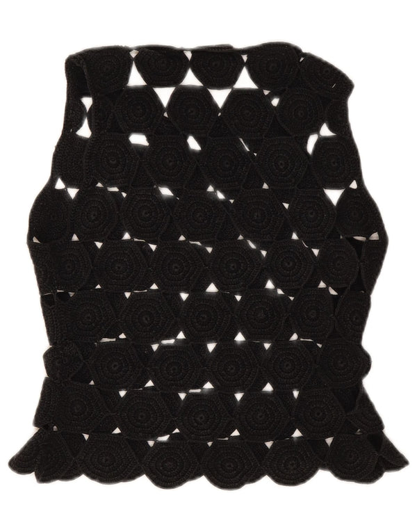 Max & Co. Haut court sans manches en crochet pour femme UK 10 Petit Noir