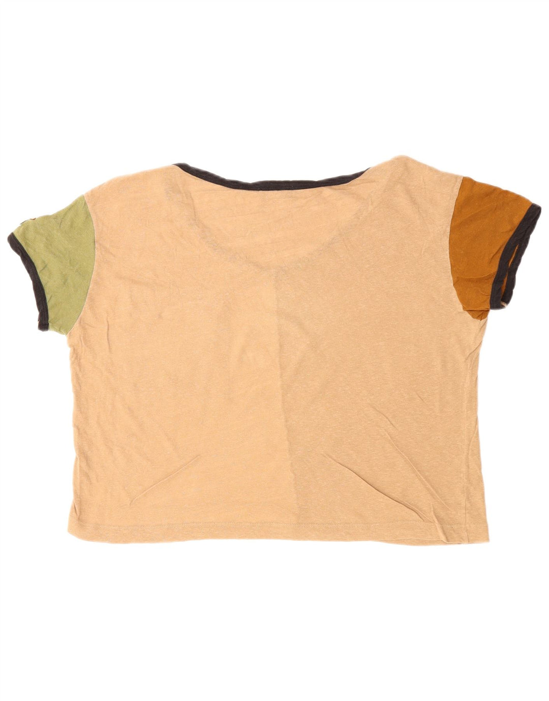 BENETTON T-shirt court pour femme UK 16 Large Multicolore Colourblock