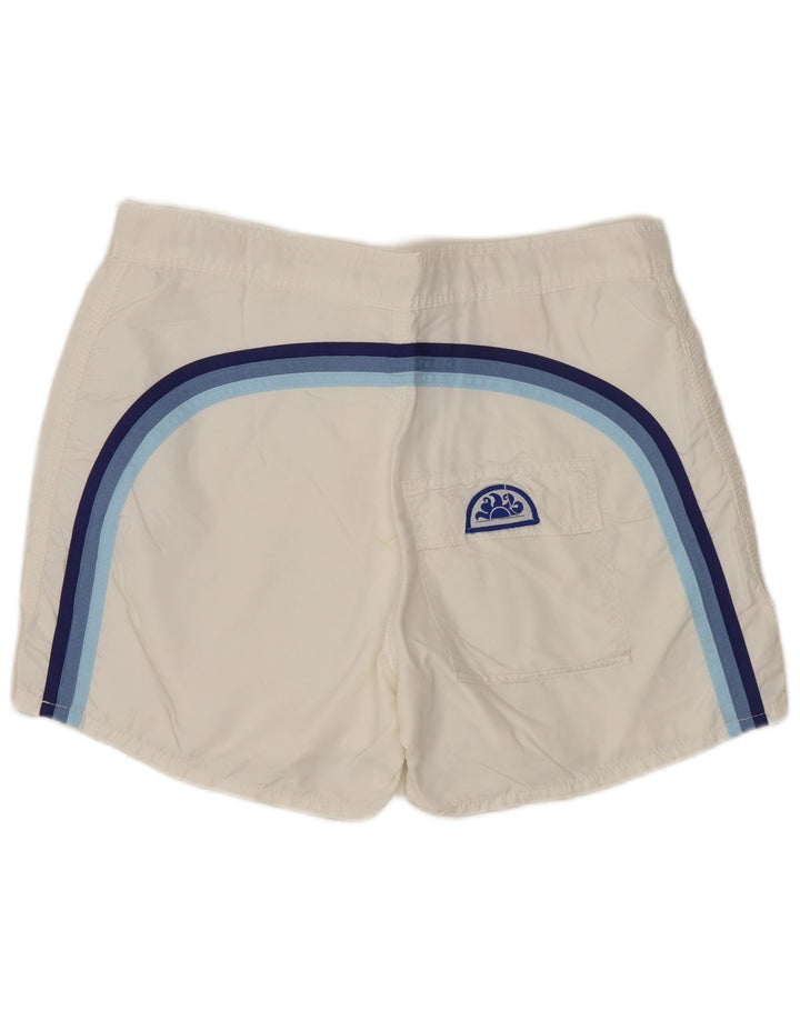 SUNDEK Short de Bain Homme Nylon Rayé Blanc Moyen