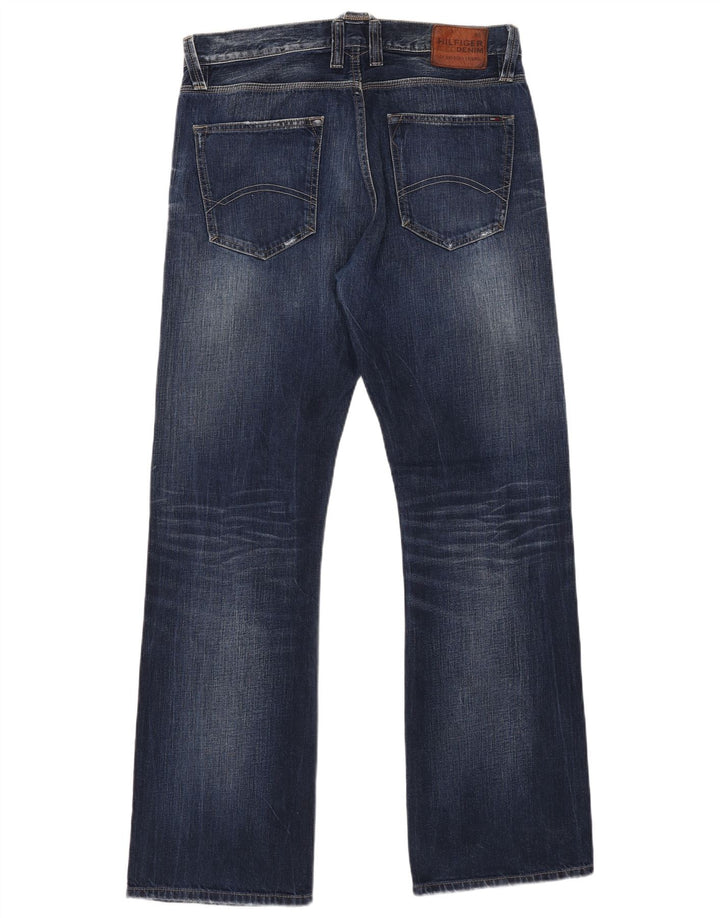 TOMMY HILFIGER Jean Bootcut Homme W34 L34 Bleu Marine Coton