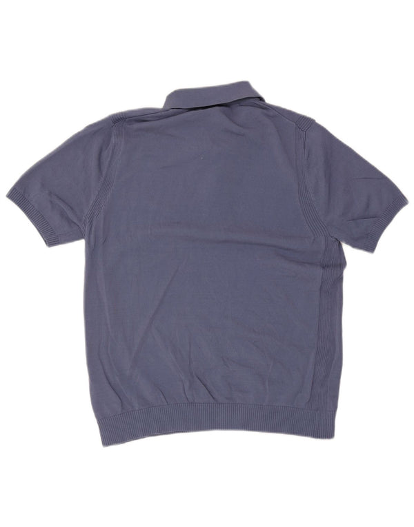 Reiss Pull à manches courtes et col polo pour homme en coton bleu Taille L