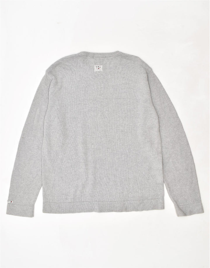 TOMMY HILFIGER Sweat-shirt graphique pour homme Large Gris Coton
