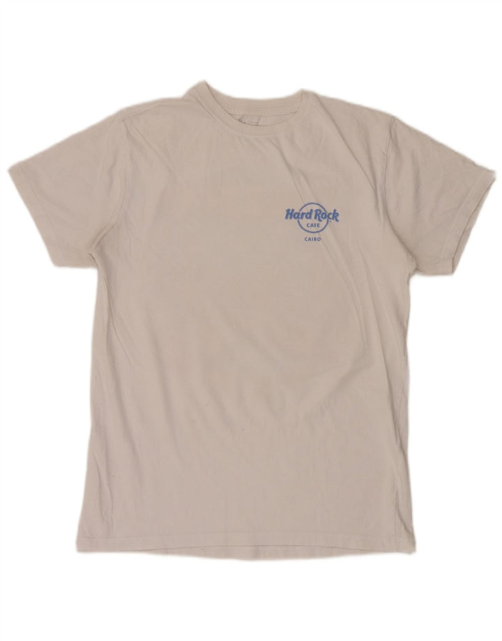 Hard Rock Cafe T-shirt graphique Cairo pour homme en coton blanc moyen