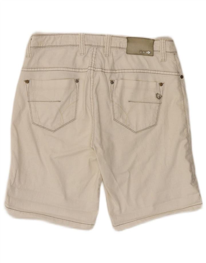 Gaudi Femme Short En Jean W28 Moyen Blanc Cassé Coton