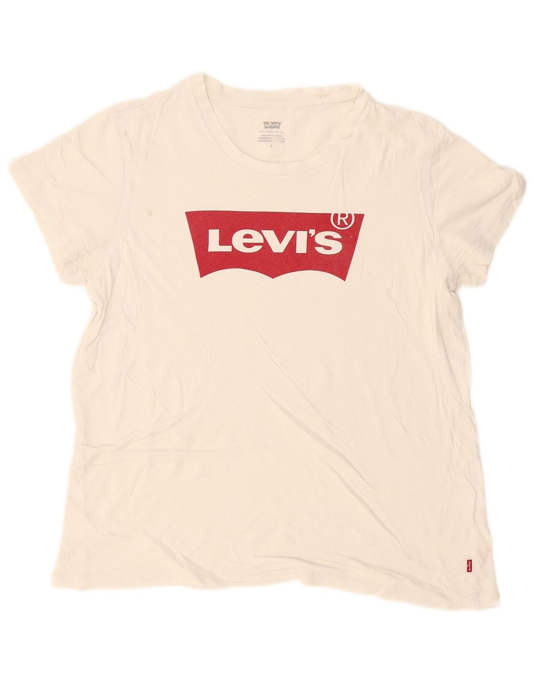 Levi's T-Shirt Graphique Femme UK 14 Blanc Moyen