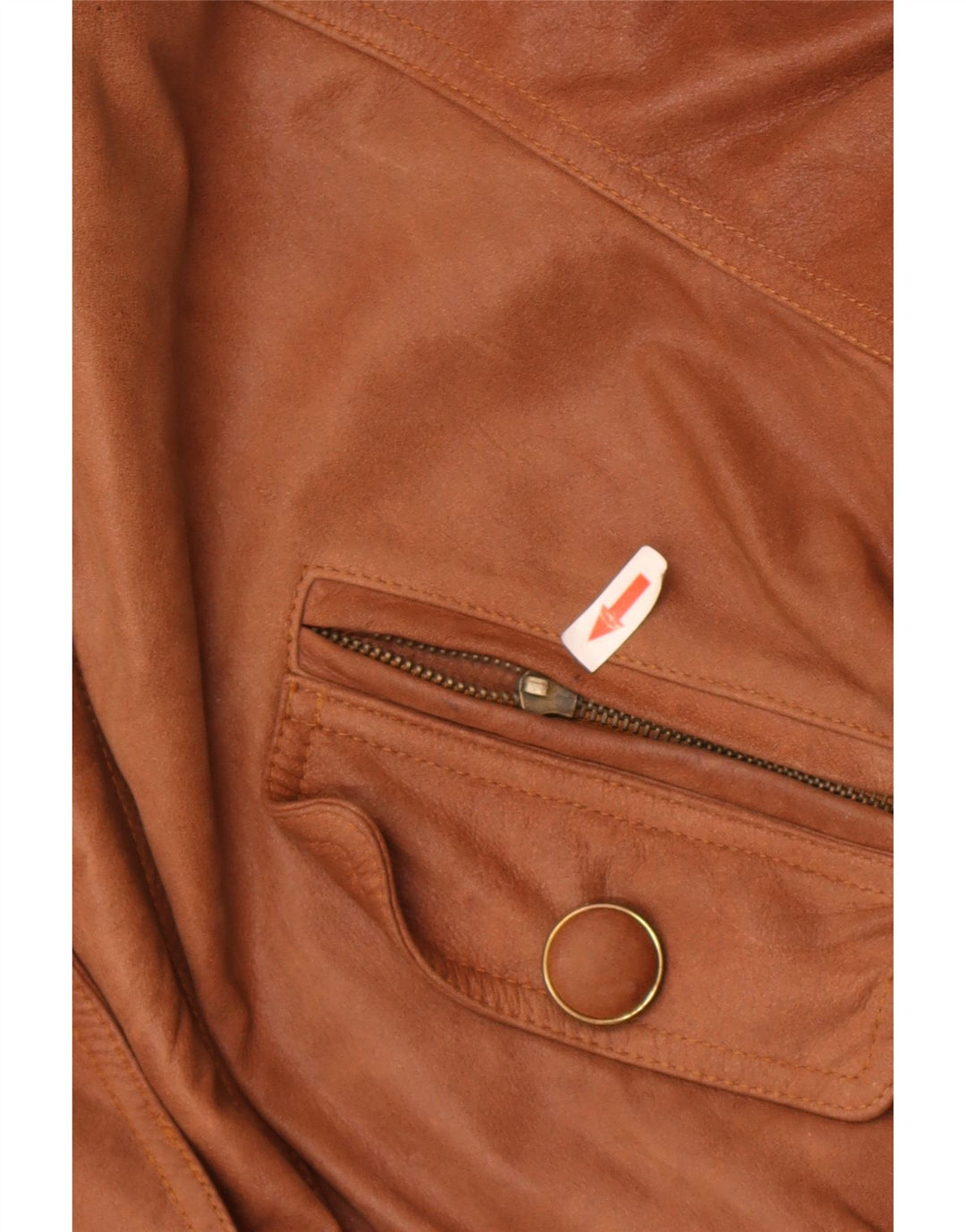veste en cuir femme vintage UK 18 XL Marron