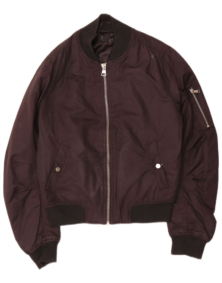 Topshop Veste Bomber Femme UK 8 Petit Noir Polyester