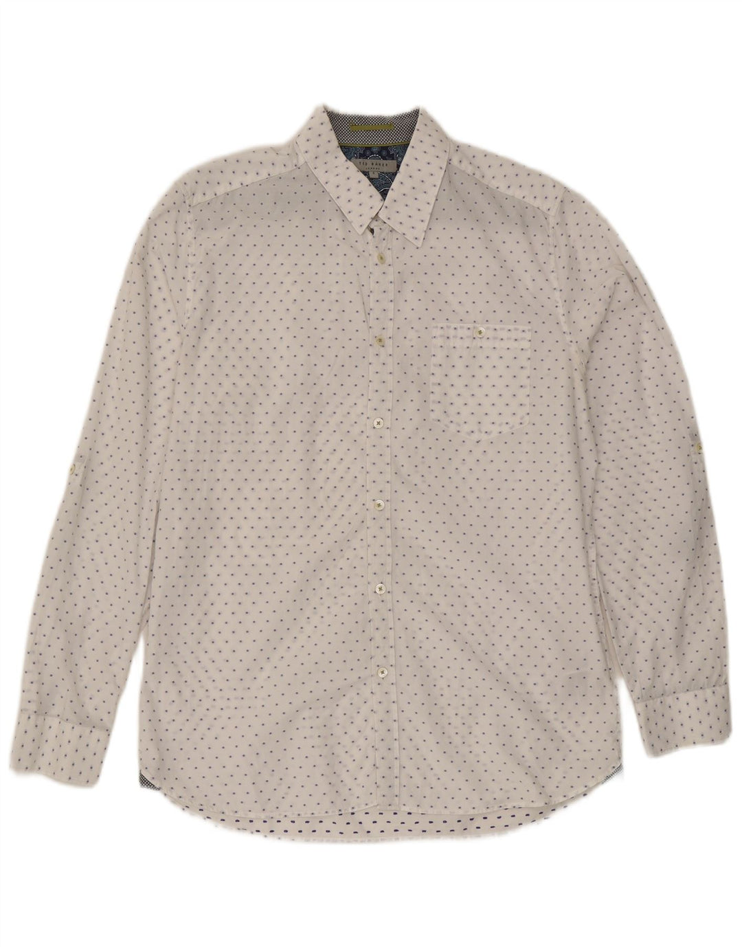 Ted Baker Chemise homme taille 4 grand coton tacheté blanc