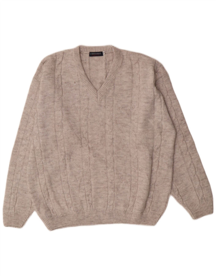Herman Pull Col V Homme Gris Moyen Laine