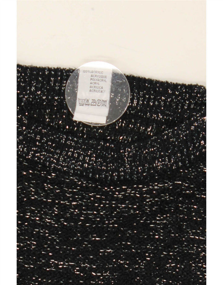 C & A Pull col bateau pour femme EU 40 Acrylique moucheté noir moyen