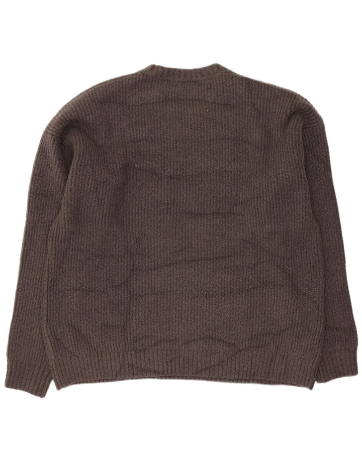 Zara Pull Col Bateau Homme Large Gris Polyester