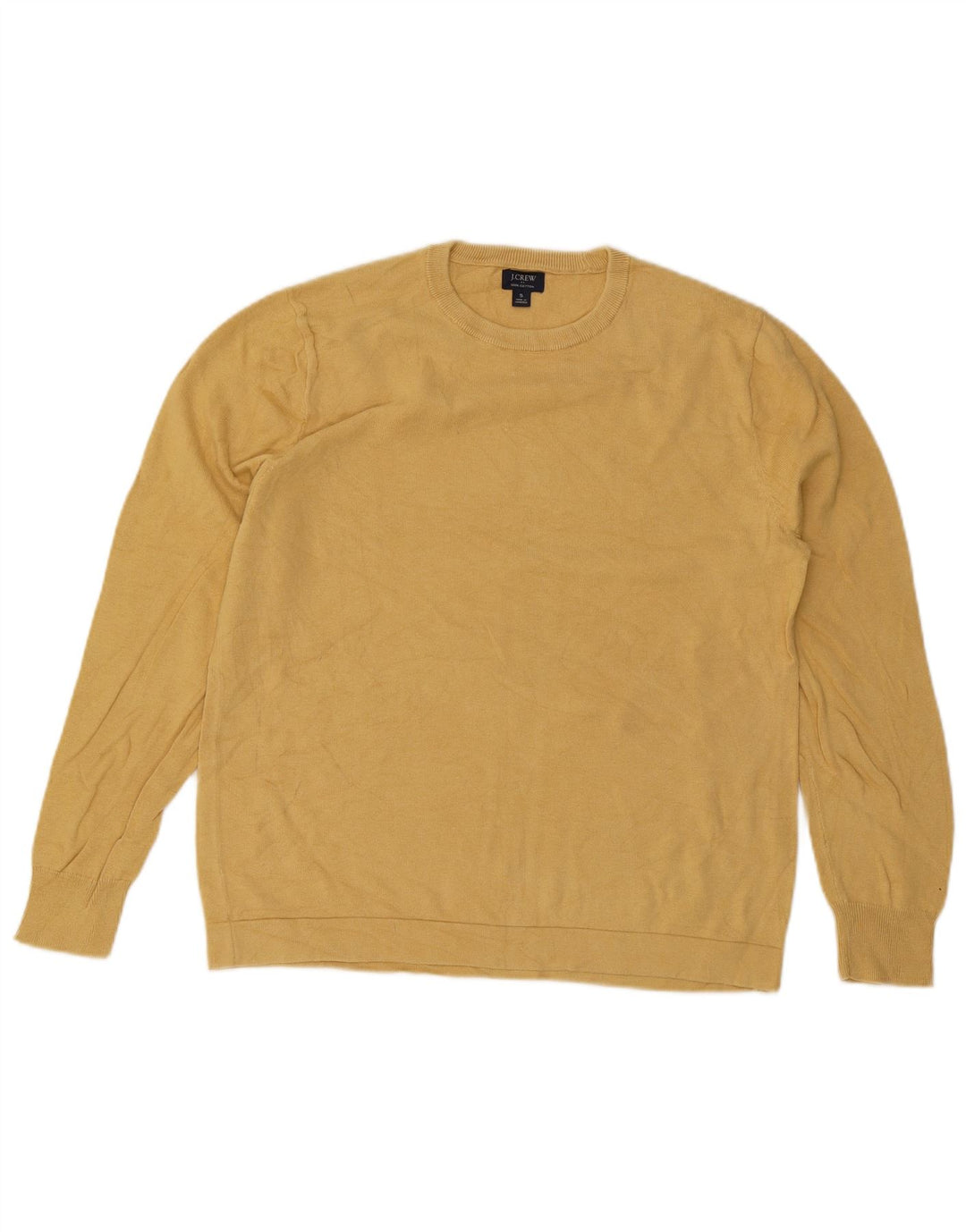J. Crew Pull à col rond pour homme Petit coton jaune