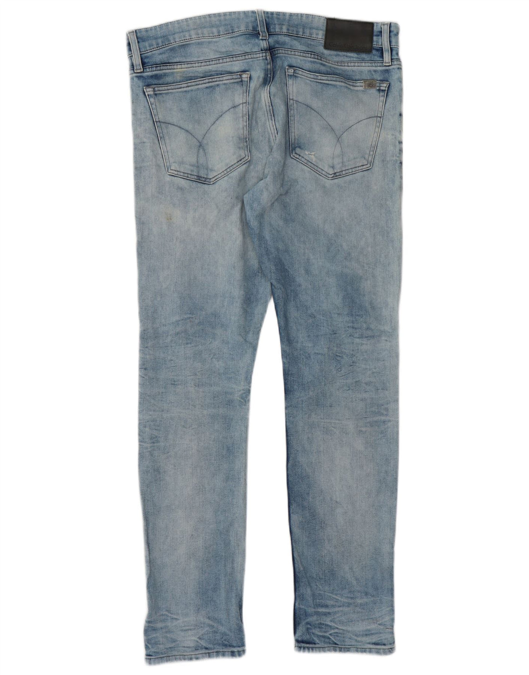 CALVIN KLEIN Jean skinny effet vieilli pour homme 33 L32 Bleu Coton