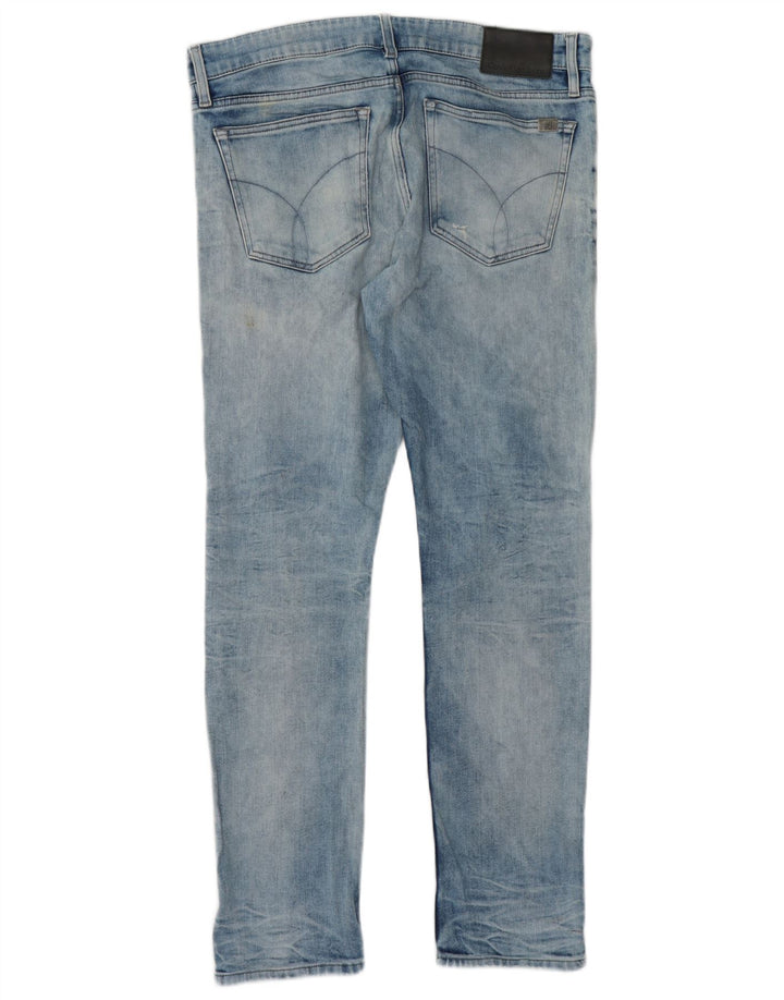 CALVIN KLEIN Jean skinny effet vieilli pour homme 33 L32 Bleu Coton