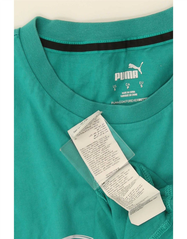 Puma T-Shirt Graphique Homme Petit Turquoise Coton