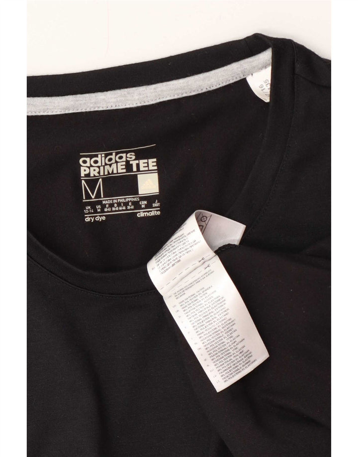 Adidas T-Shirt Femme Top UK 12/14 Moyen Noir Polyester