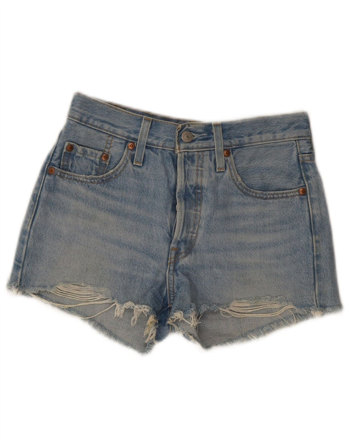 Levi's Short en Jean 501 Femme W24 XS Bleu