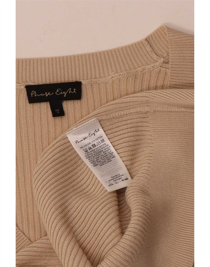 Phase Eight Cardigan Pull Femme UK 8 Small Beige Viscose