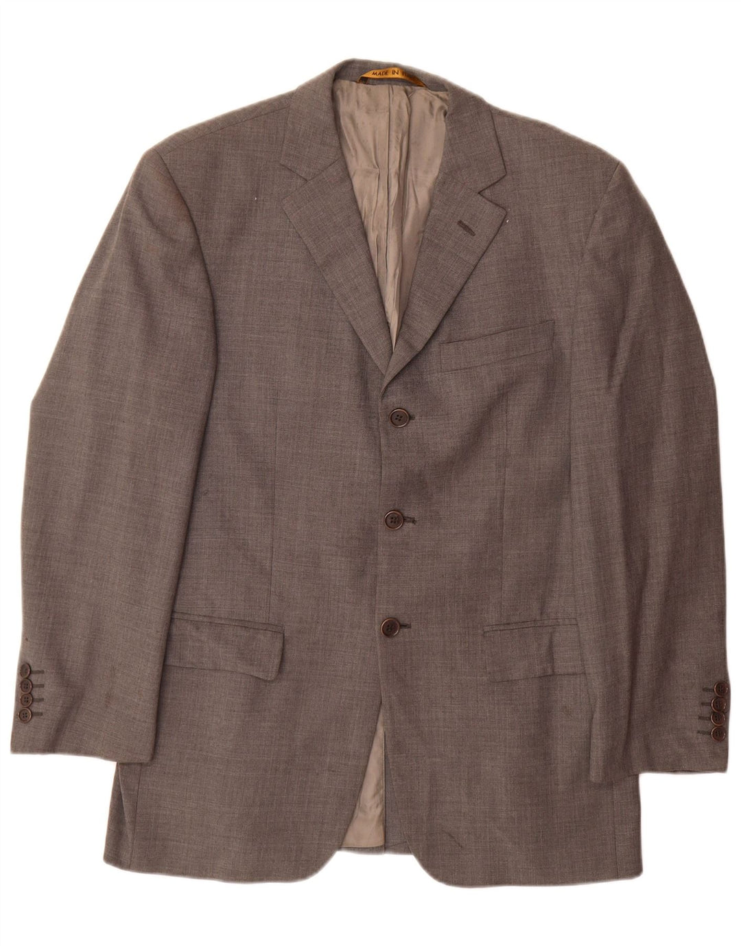 Marks & Spencer Veste blazer à 3 boutons pour homme UK 38 Gris moyen Laine vierge