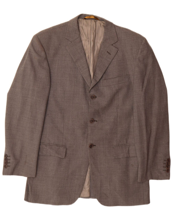 Marks & Spencer Veste blazer à 3 boutons pour homme UK 38 Gris moyen Laine vierge