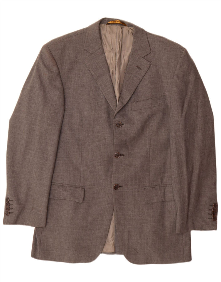 Marks & Spencer Veste blazer à 3 boutons pour homme UK 38 Gris moyen Laine vierge
