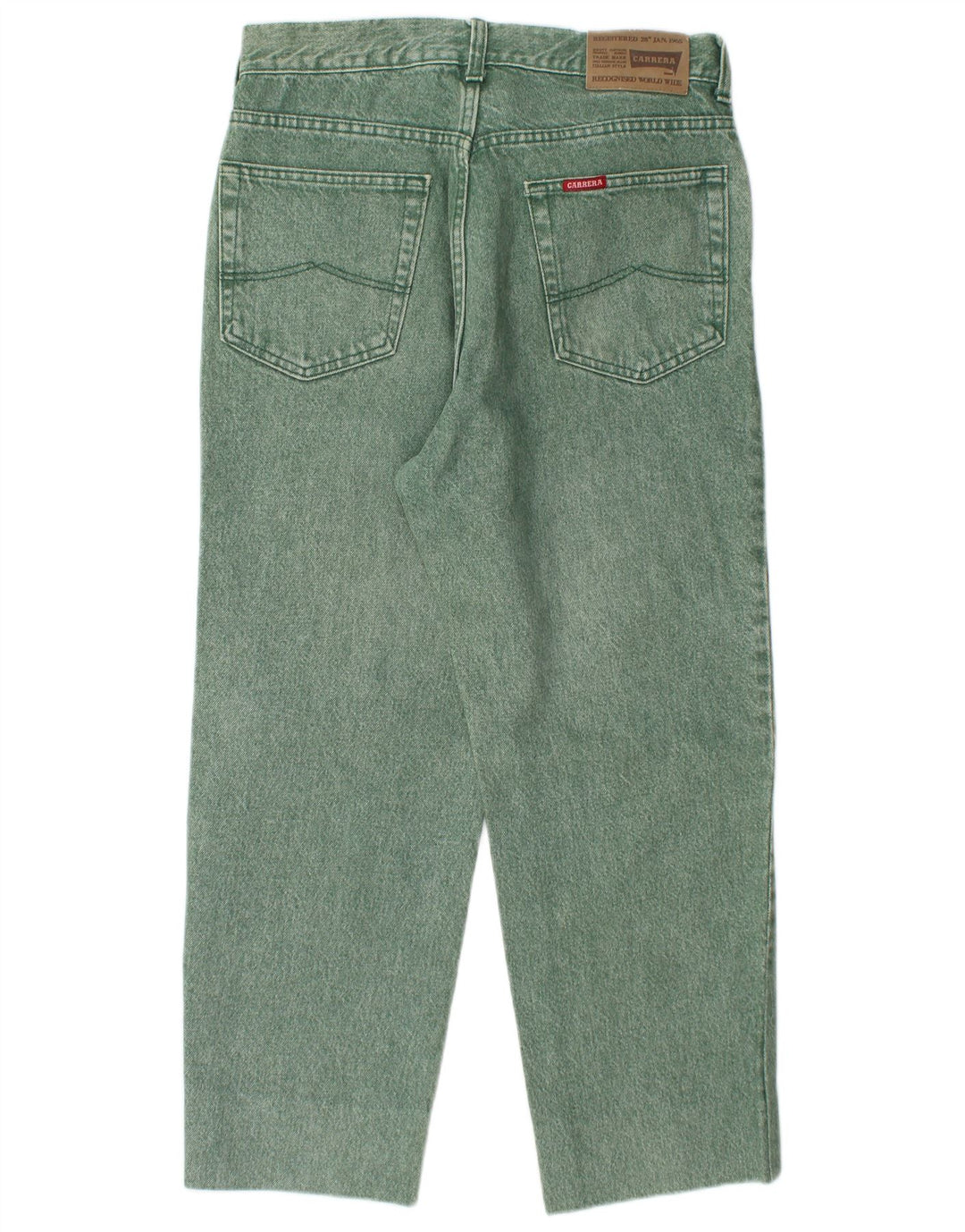 CARRERA Jean court taille haute pour homme IT 50 Large W34 L25 Vert Coton