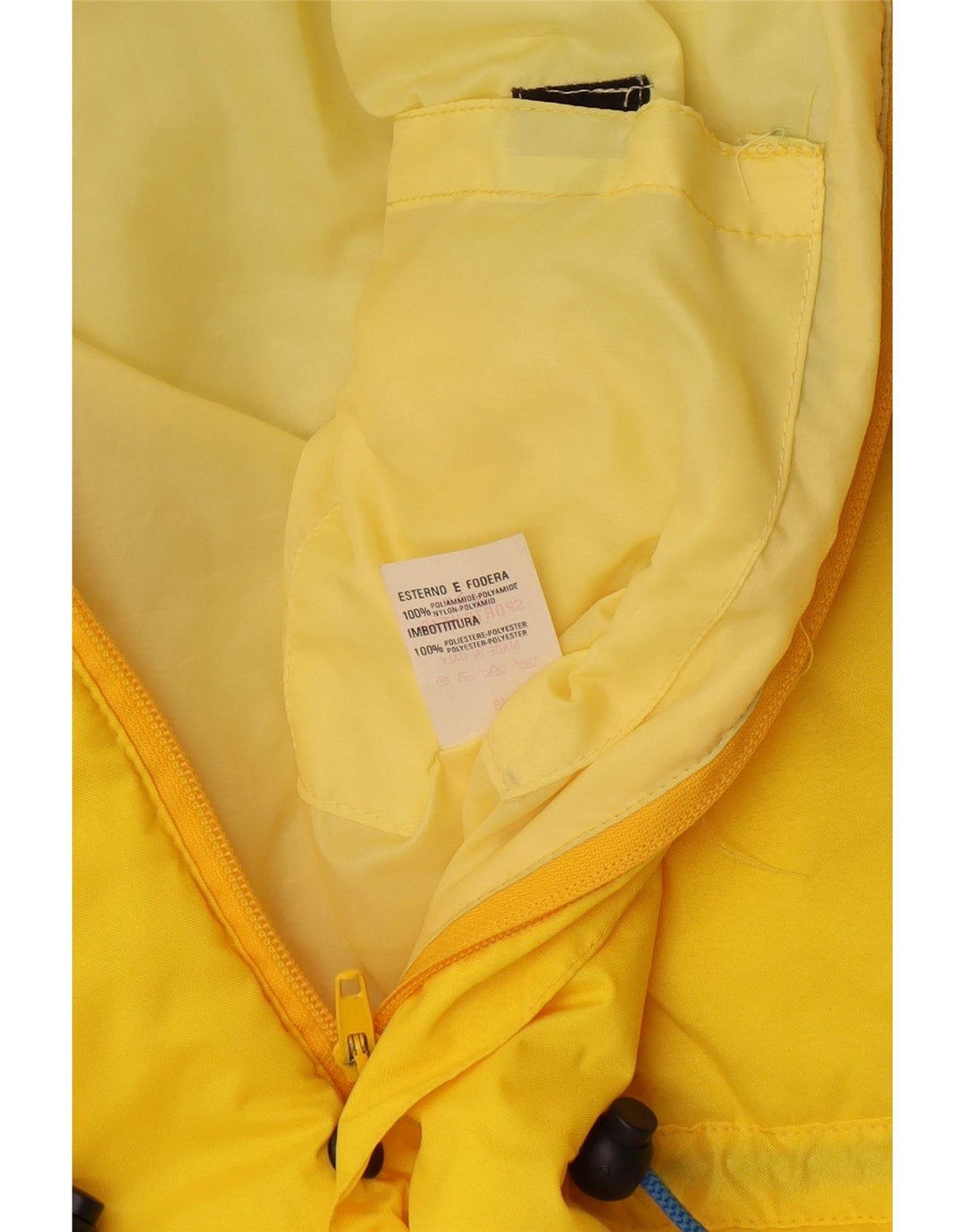 veste rembourrée à capuche vintage pour homme IT 48 Polyamide colorblock jaune moyen