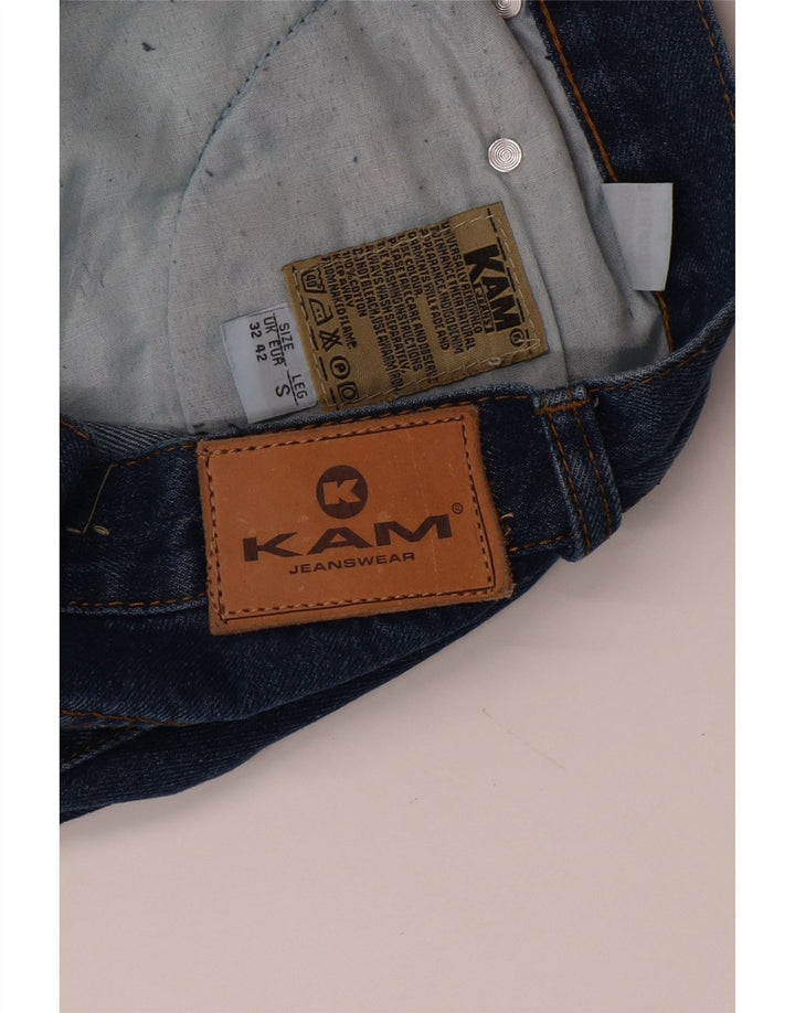 KAM Mens Straight Jeans W32 L30 Blue Cotton