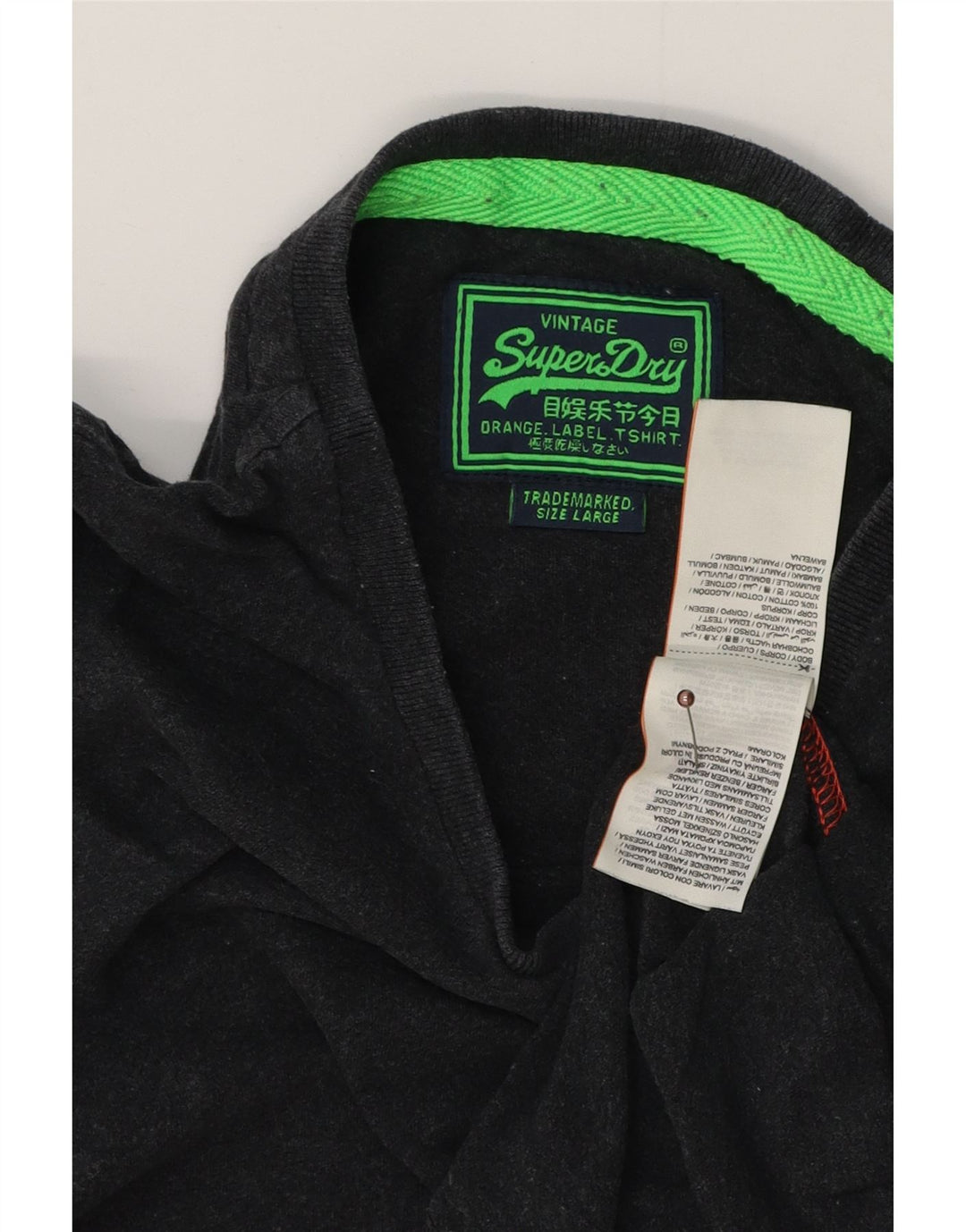 SUPERDRY T-Shirt Femme Top UK 16 Large Gris Coton