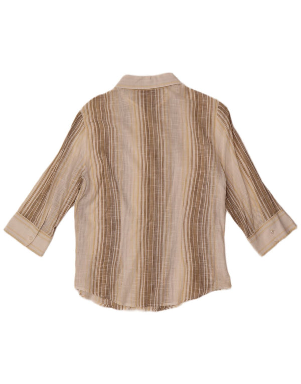 Marlboro Classics Chemise à manches 3/4 pour femme EU 44 XL Beige rayé