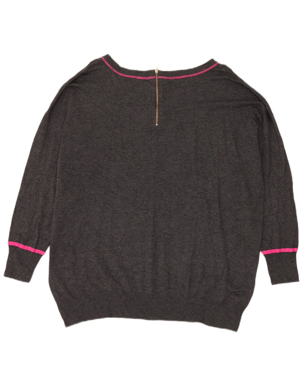 Marks & Spencer Pull surdimensionné à col bateau pour femme UK 20 2XL Gris
