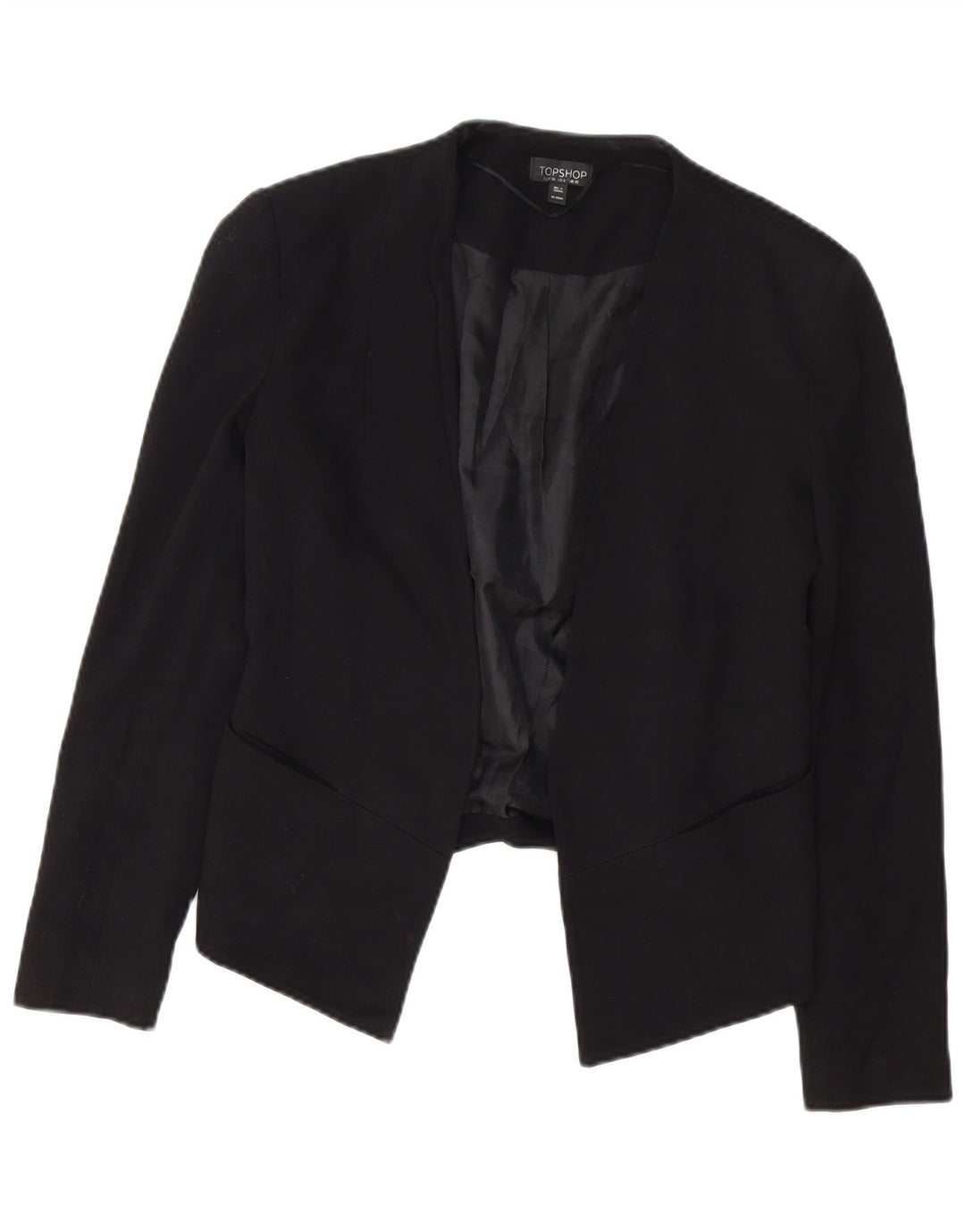 Topshop Veste blazer surdimensionnée ouverte pour femme UK 10 Petite viscose noire