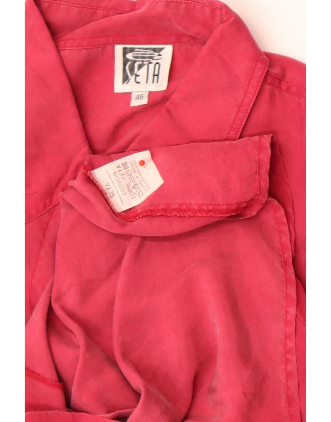 Blouse chemise femme vintage IT 46 Grande soie rose
