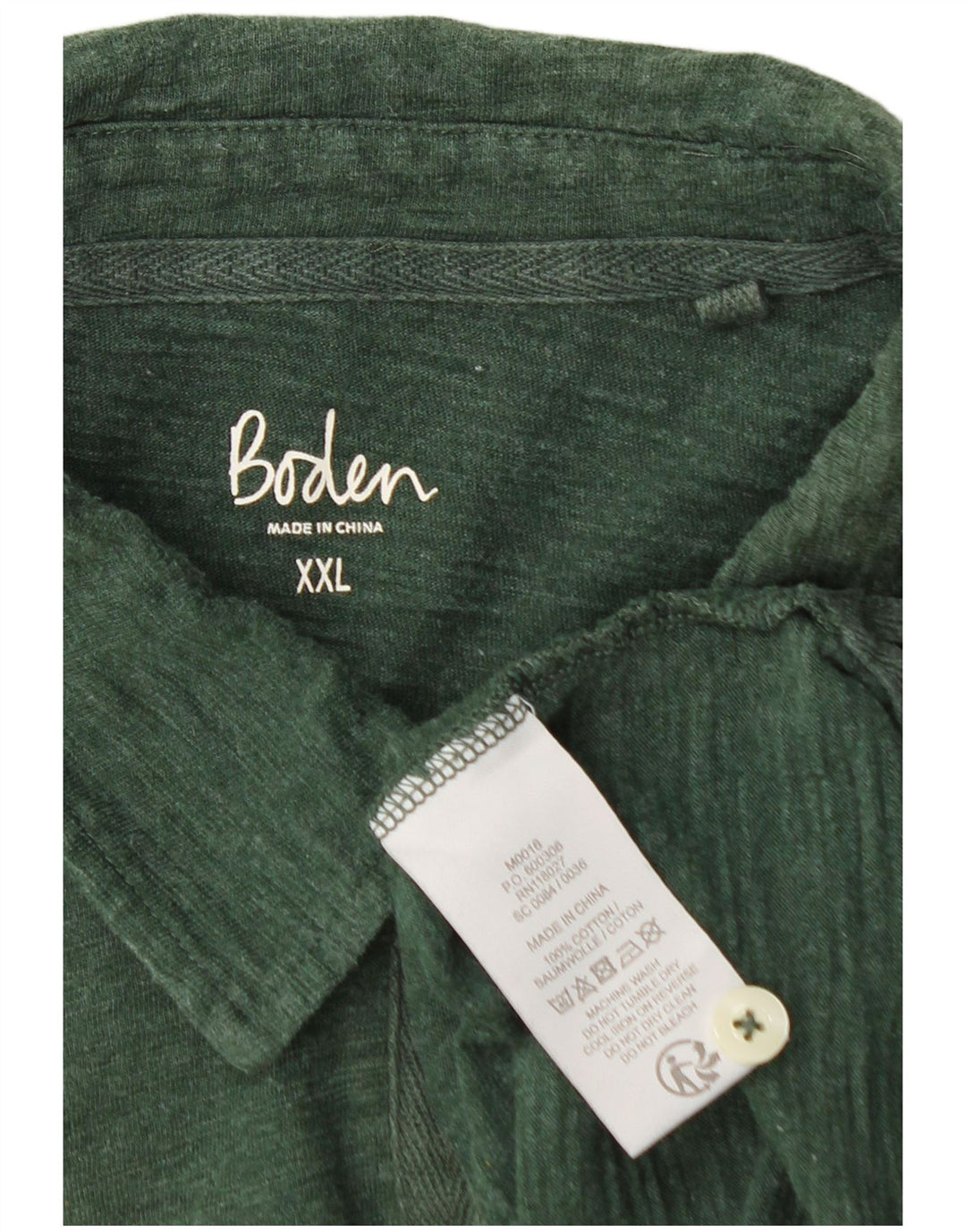 BODEN Polo à manches longues pour hommes 2XL Vert Coton