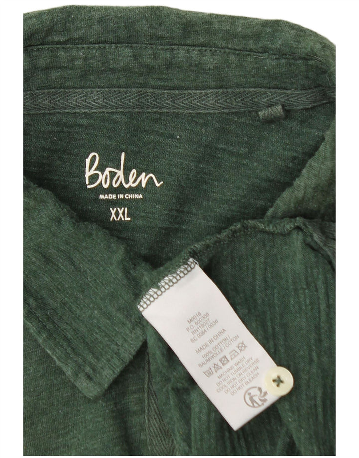 BODEN Polo à manches longues pour hommes 2XL Vert Coton