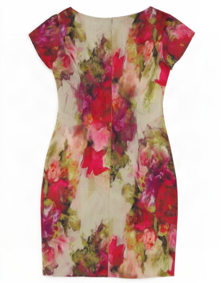 L.K. Bennett Robe fourreau pour femme UK 12 Soie florale multicolore moyenne